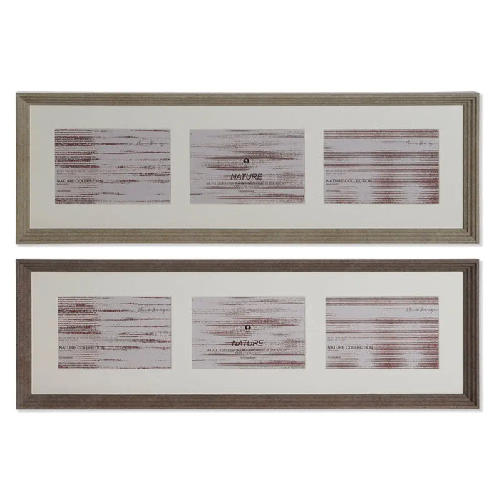 Photo frame Home ESPRIT Brown Natural Crystal polystyrene Urban 56 X 3 X 18 cm (2 Units) - Декорация и Осветление<<<Дом