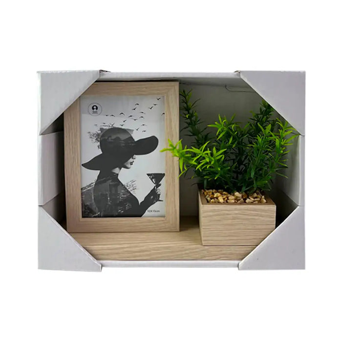 Photo frame Home ESPRIT Natural MDF Wood Scandinavian 25 x 7 x 19 cm - Декорация и Осветление<<<Дом