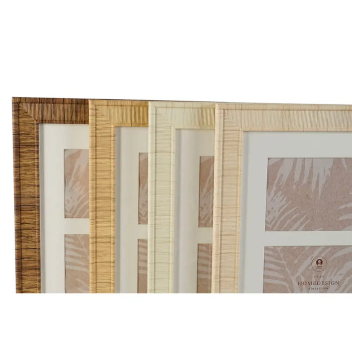 Photo frame Home ESPRIT White Brown Beige Natural Crystal polystyrene Scandinavian 26 X 2 X 44 cm (4 Units) - Декорация