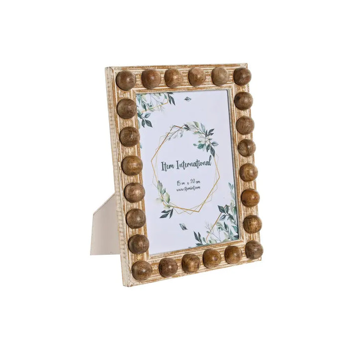 Photo frame Home ESPRIT White Brown Crystal Mango wood 21 x 3 x 26 cm - Декорация и Осветление<<<Дом