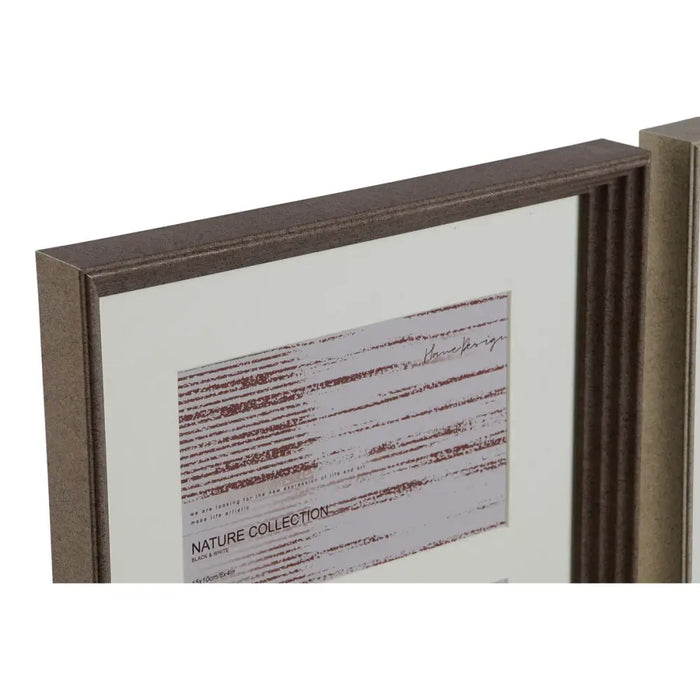 Photo frame Home ESPRIT White Brown Grey Crystal polystyrene Urban 23 X 3 X 41 cm (2 Units) - Декорация и