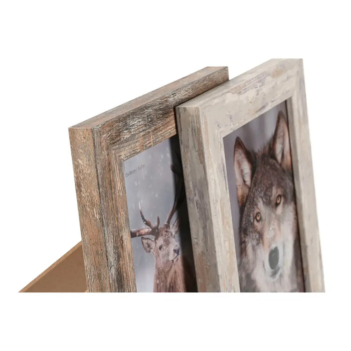Photo frame Home ESPRIT White Natural Aluminium Crystal polystyrene Scandi 16 x 2 x 22 cm (2 Units) - Декорация и