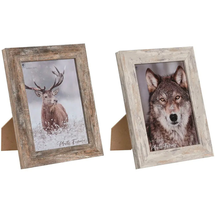 Photo frame Home ESPRIT White Natural Aluminium Crystal polystyrene Scandi 16 x 2 x 22 cm (2 Units) - Декорация и
