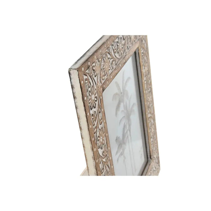 Photo frame Home ESPRIT White Natural Crystal Mango wood Indian Man 31,5 x 2 x 36,5 cm - Декорация и Осветление<<<Дом
