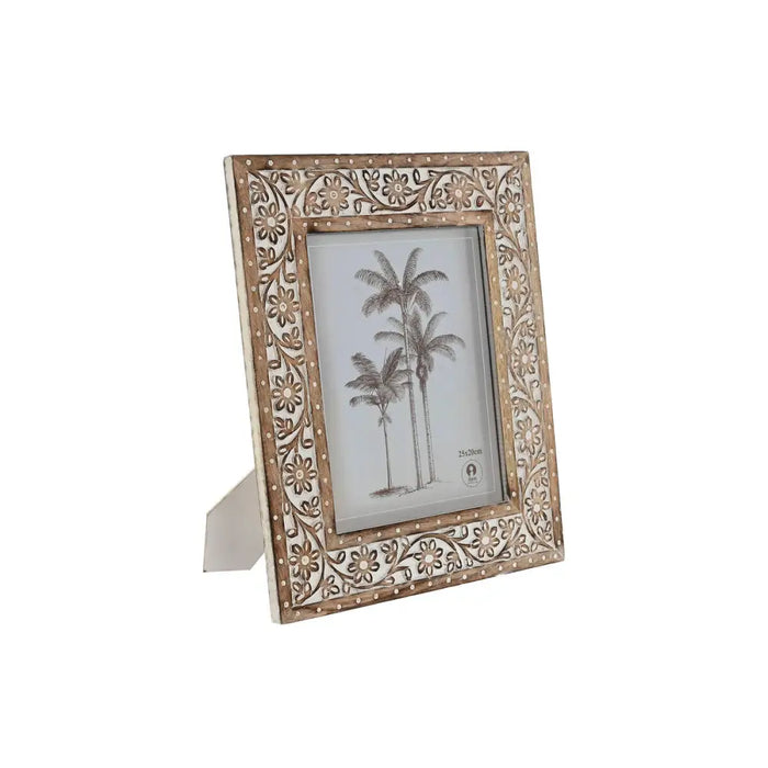 Photo frame Home ESPRIT White Natural Crystal Mango wood Indian Man 31,5 x 2 x 36,5 cm - Декорация и Осветление<<<Дом