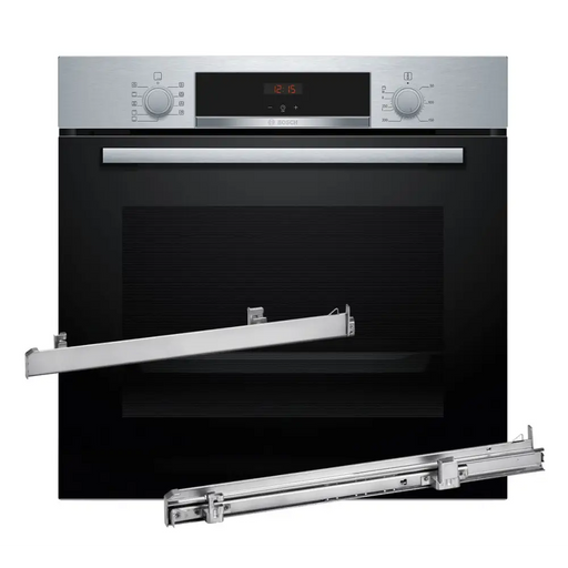 Piekarnik BOSCH HBA514BS3 + Prowadnice teleskopowe 1 poziomowe BOSCH HEZ538000 - Built-in ovensAGD-PIZ<<<Home Appliance