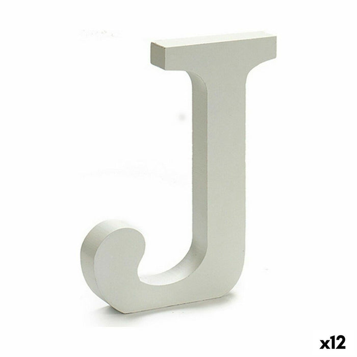 Letter Pincello J White 1,8 x 21 x 17 cm (12 Units)