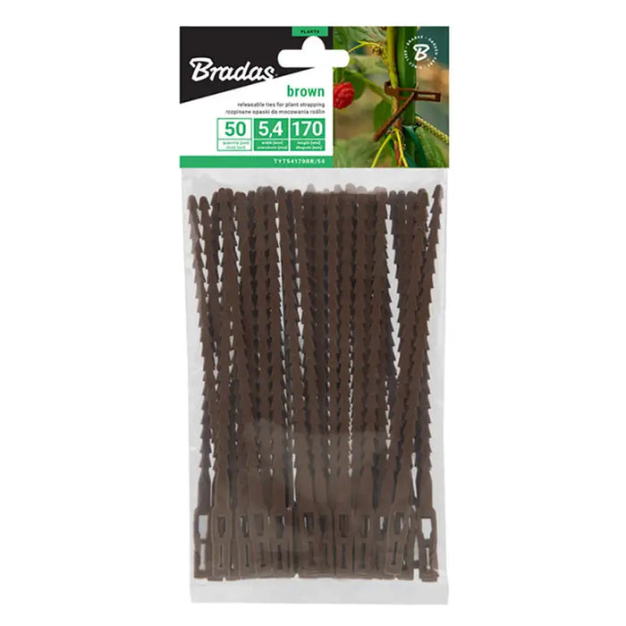 PLANT TIES 17CM 50BR BROWN BRADAS TYT54170BR/50 - Други инструменти<<<Градински ръчен