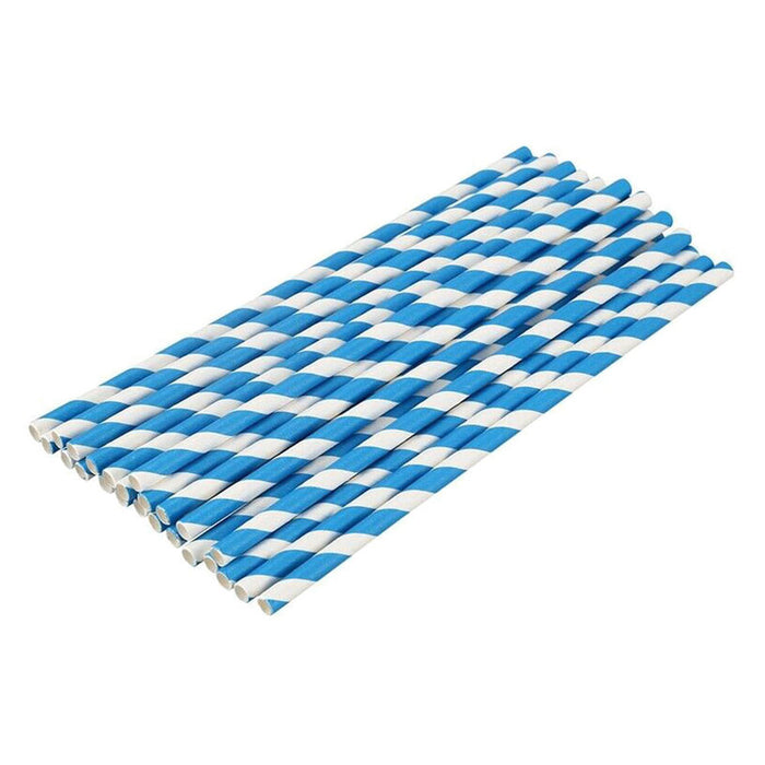 ECO PAPER STRAWS BLUE F6 20CM 48PCS PLASTIC SOFIA