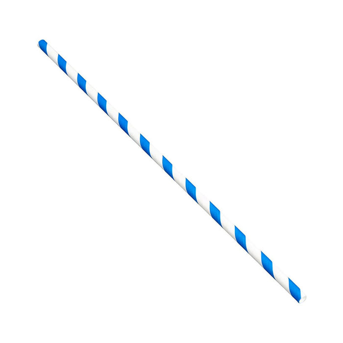 ECO PAPER STRAWS BLUE F6 20CM 48PCS PLASTIC SOFIA