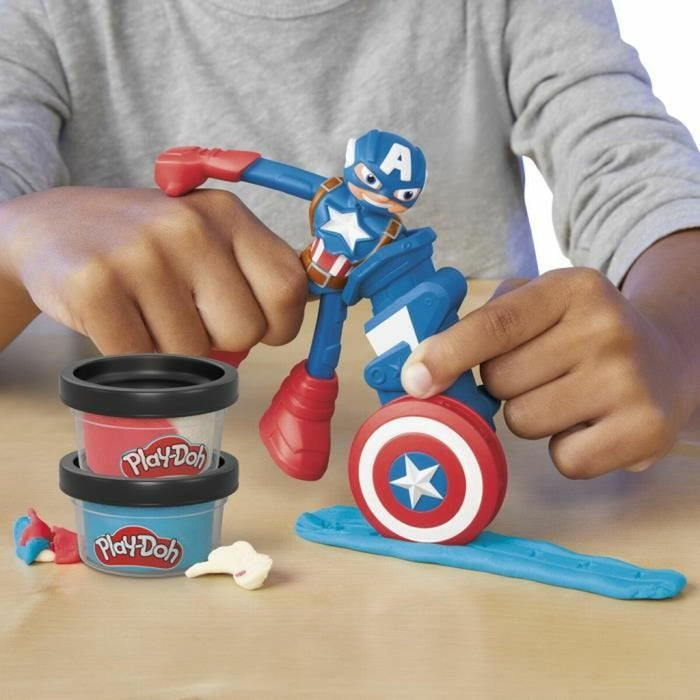 Modelling Clay Game Play-Doh Capitán América Set Stamper Shield Multicolour