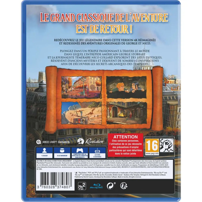 PlayStation 4 Video Game Just For Games LES CHEVALIERS DE BAPHOMET - Електроника Игри<<<Компютри|