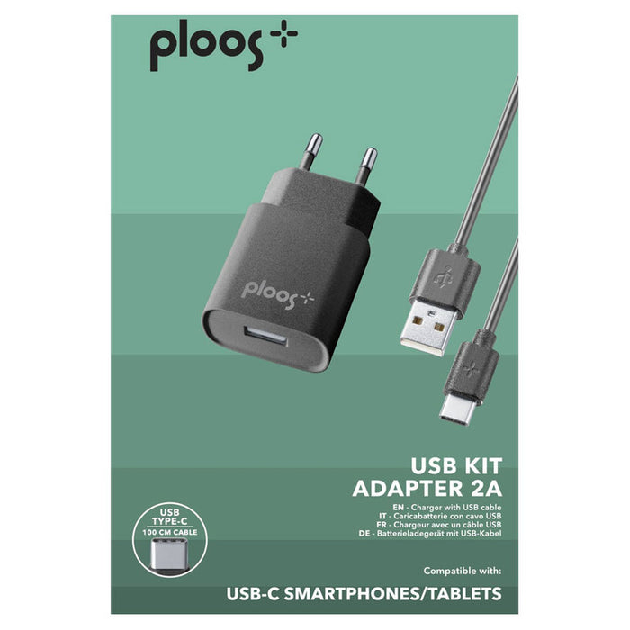CHARGED FROM EL. NETWORK PLOOS USB-C 2A BLACK