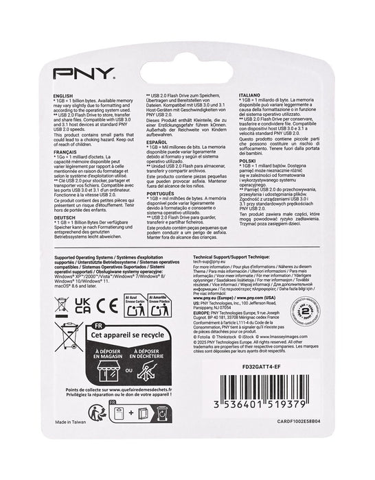 PNY Attaché 4 2.0 32GB USB flash drive USB Type-A Black