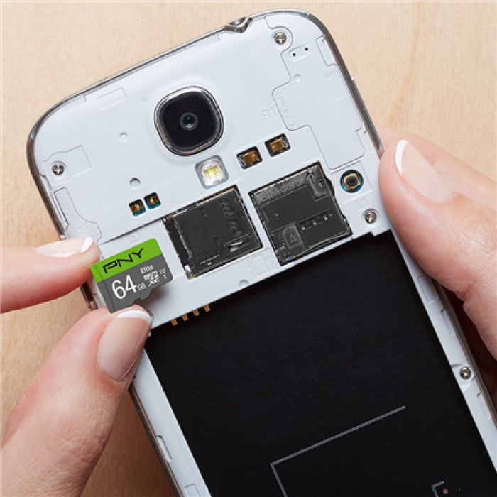 Micro SD Memory Card with Adaptor PNY P-SDUX64U185GW-GE 64 GB