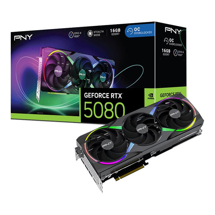 PNY GeForce RTX 5080 ARGB OC - 16 GB GDDR7 graphics card