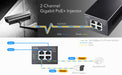 PoE injector Cudy POE220 Gigabit PoE+/PoE 2 x 30W - Суичове - без контрол<<<Мрежово оборудване<<<ValiAPI&&&Converters