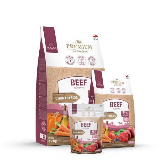 POKUSA Premium Selection Beef Adult - dry dog food - 3kg