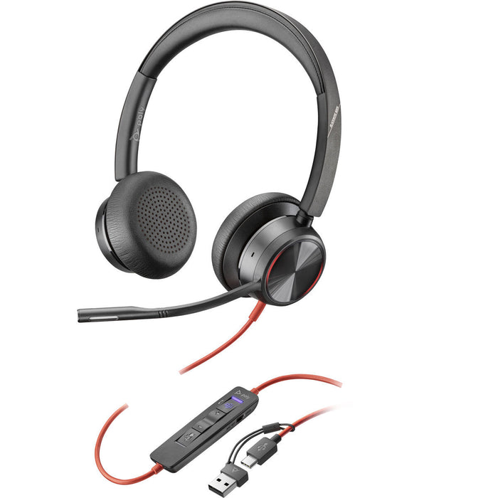 HP Poly Blackwire 8225 Stereo Microsoft Teams Certified USB-C Headset +USB-C/A Adapter SmartBuy