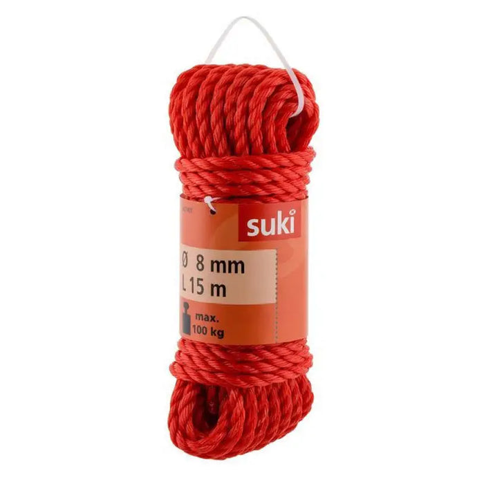 POLYPROPYLENE CORD TWISTED RED 8 MM 15M SUKI - Шнурове<<<Въжета и вериги<<<Инструменти и железария<<<Praktiker