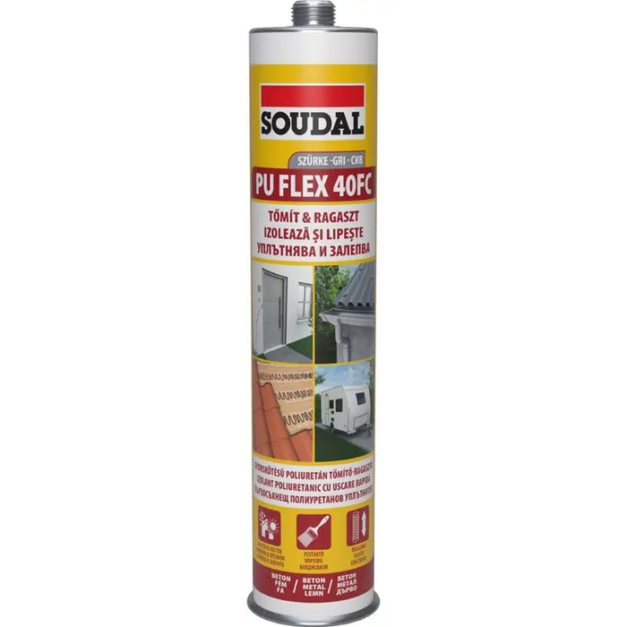 POLYURETHANE SEALANT SOUDAL PU FLEX 40FC GRAY - Полимерни и монтажни лепила<<<Уплътнители и фуги<<<Строителни