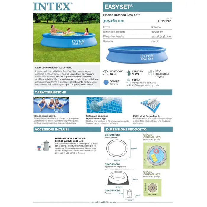 POOL F305X61CM INTEX 28118NP - Надуваеми басейни<<<Басейни плажни артикули и оборудване<<<Градина<<<Praktiker