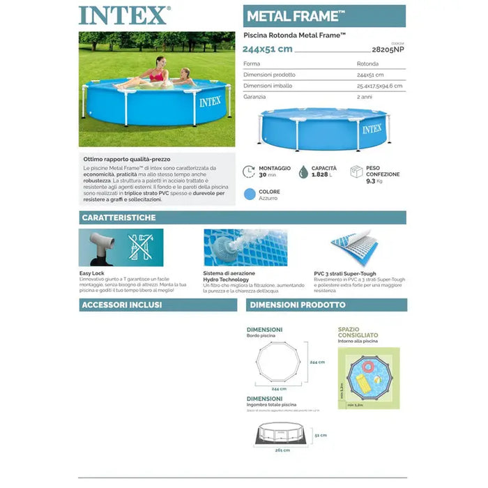 POOL Φ244X51CM INTEX 28205NP - Басейни с рамка<<<Басейни плажни артикули и оборудване<<<Градина<<<Praktiker