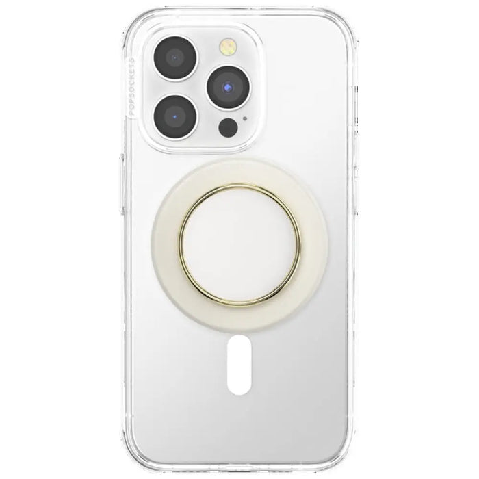 Popsockets Round Luxe Coconut Creme Enamel MagSafe Holder and Phone Stand - Cell phone holders<<<HurtelXML