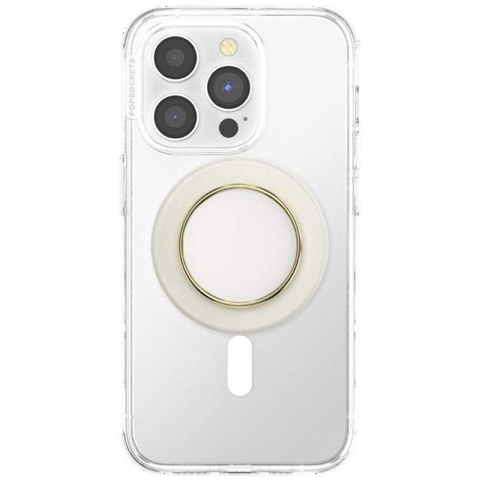 Popsockets Round Luxe Coconut Creme Enamel MagSafe Holder and Phone Stand