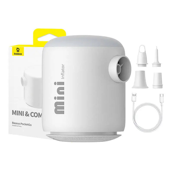 Portable Air Pump Baseus PocketGo (White) - Camping<<<Outdoor<<<InnproXML