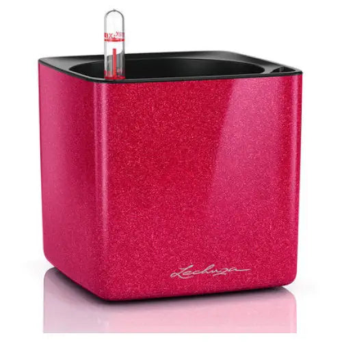 POT 14X14CM WITH IRRIGATION SYSTEM LECHUZA CUBE GLOSSY - Саксии<<<Саксии кашпи и