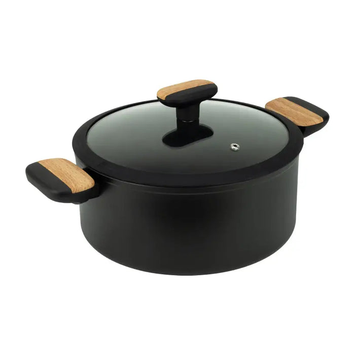 POT WITH LID 24 X 11 CM HORECANO BLACK AND WOOD - Съдове за готвене<<<Домашни потреби<<<Кухня<<<Praktiker