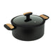 POT WITH LID 24 X 11 CM HORECANO BLACK AND WOOD - Съдове за готвене<<<Домашни потреби<<<Кухня<<<Praktiker
