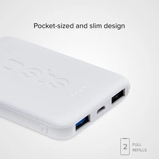 POWER BANK 5000mAh 2xUSB A SBS - WHITE - Външни батерии<<<Аксесоари за мобилни устройства и ТВ<<<AmperelB2B