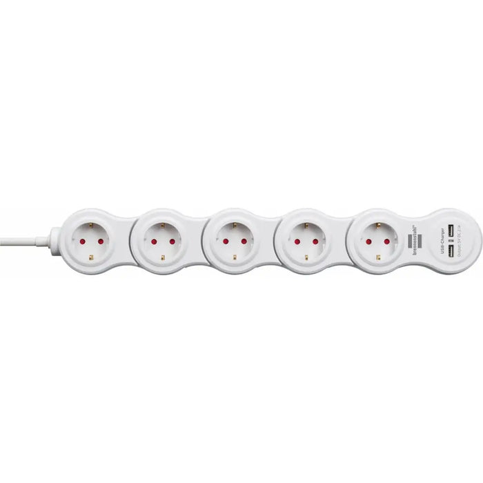 Power Socket - 5 sockets with Switch Brennenstuhl Vario-Power White 3600 W USB x 2 (1,4 m) - Електроника Периферни и