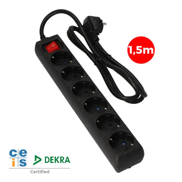 Power Socket - 6 Sockets with Switch EDM 41014 Schuko (1,5 m) - Електроника Периферни и резервни части<<<Компютри|