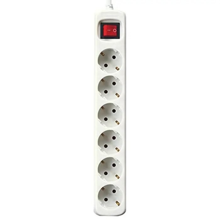 Power Socket - 6 Sockets with Switch Silver Electronics White - Електроника Периферни и резервни части<<<Компютри|