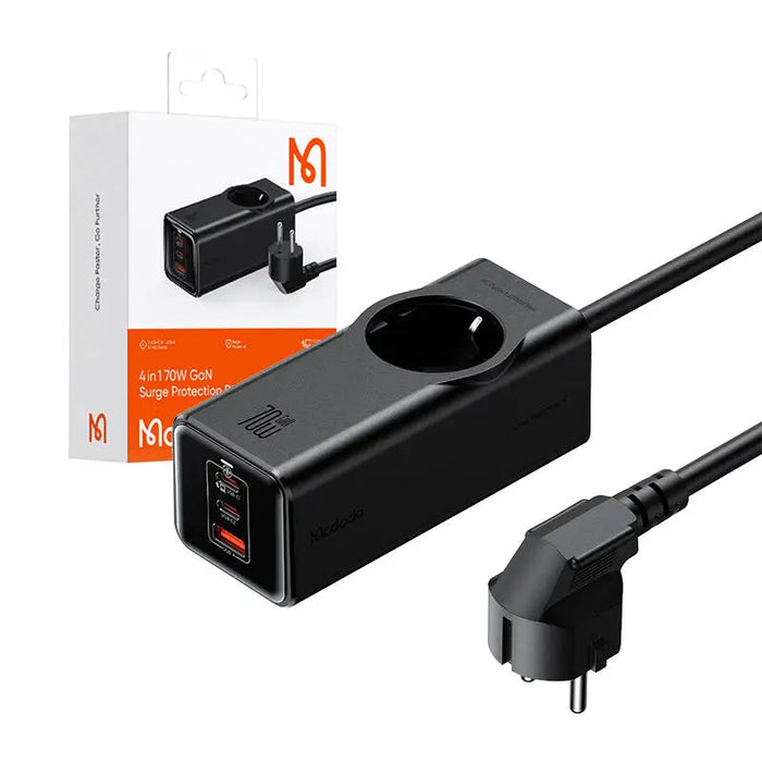 Power Strip GaN McDodo CH-4620 EU 70W 2x USB-C 1x USB (black) - Power strips<<<Smart Plug<<<Actuators<<<Smart
