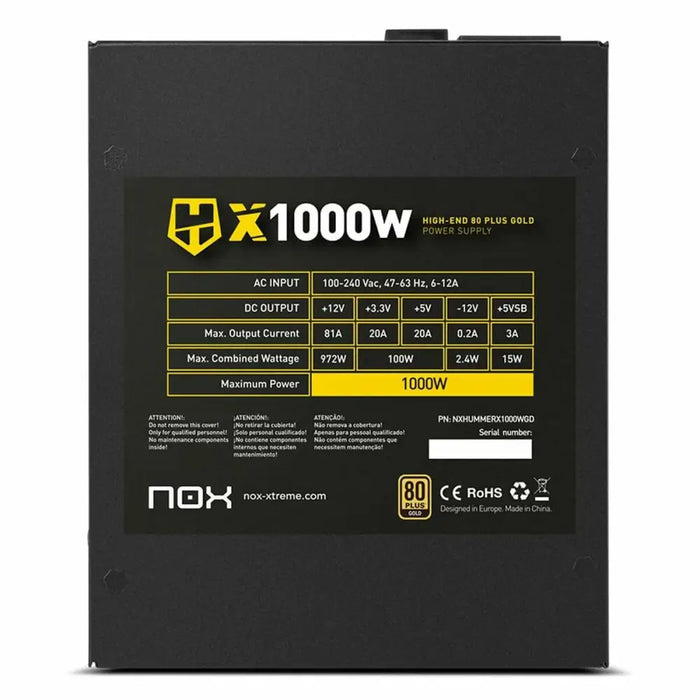 Power supply Nox-Xtreme NXHUMMERX1000WGD ATX 1000 W 80 Plus Gold - Компютър Мрежи и компоненти<<<Компютри|