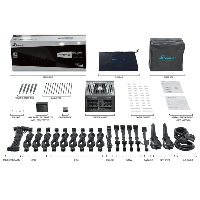 Power supply unit Seasonic PRIME PX-1600P 1600W - Захранвания<<<Компютърни компоненти<<<ValiAPI&&&Компютър Мрежи и