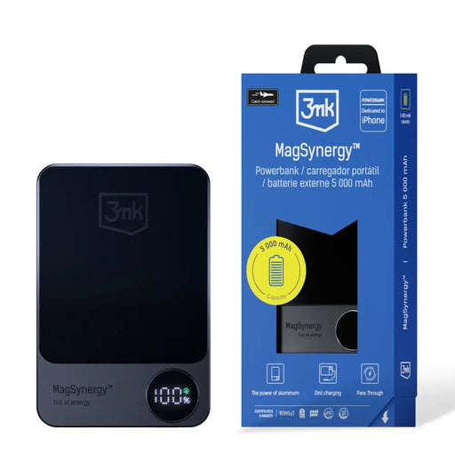 Powerbank 3mk MagSynergy with MagSafe 5000mAh 18W - black - Powerbanks<<<HurtelXML