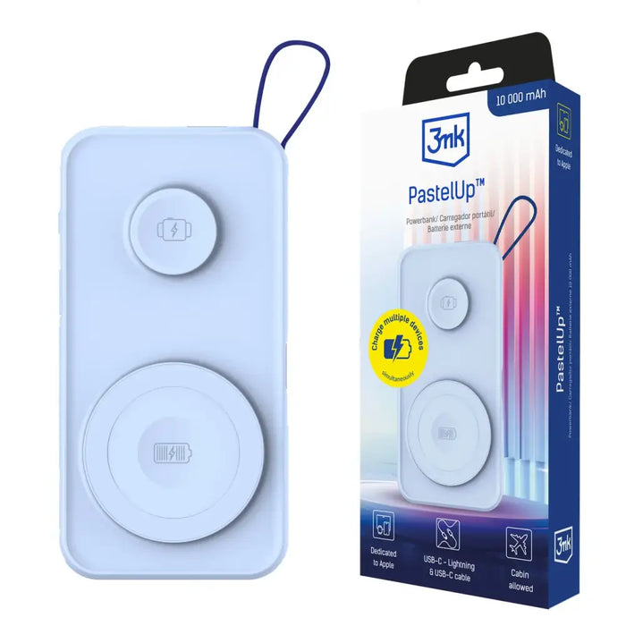 Powerbank 3mk PastelUp 10,000mAh 22.5W USB 1A1C - blue - Powerbanks<<<HurtelXML
