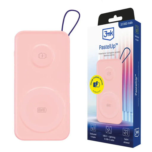 Powerbank 3mk PastelUp 10,000mAh 22.5W USB 1A1C - pink - Powerbanks<<<HurtelXML