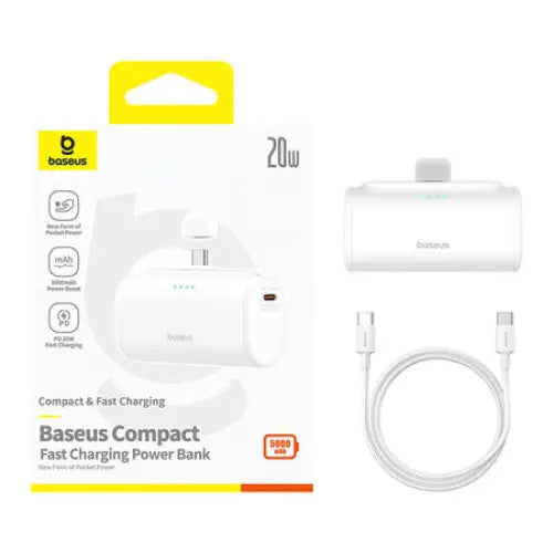 Powerbank Baseus Compact 5000mAh 20W USB-C (biały) - Powerbanks<<<Energy<<<InnproXML&&&Power Bank<<<Електроника