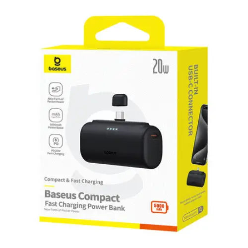 Powerbank Baseus Compact 5000mAh 20W USB-C (czarny) - Powerbanks<<<Energy<<<InnproXML&&&Power banksLAD-POW<<<Power