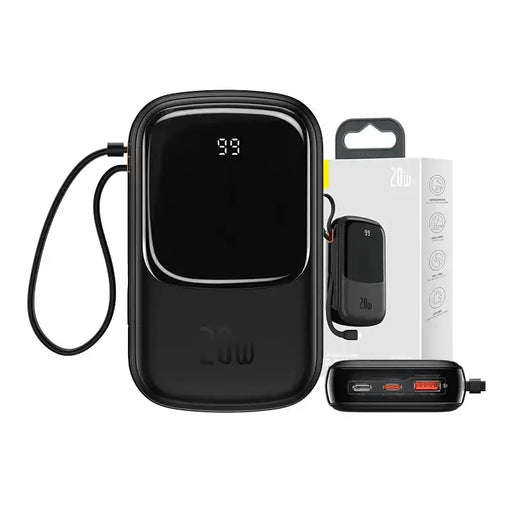 Powerbank Baseus Qpow PRO with Lightning cable USB-C port and USB 20000mAh 20W (Black)