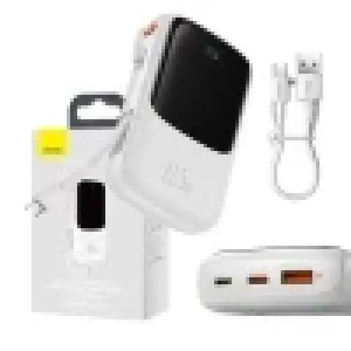 Powerbank Baseus Qpow Pro with USB-C cable USB-C USB 10000mAh 22.5W (white)