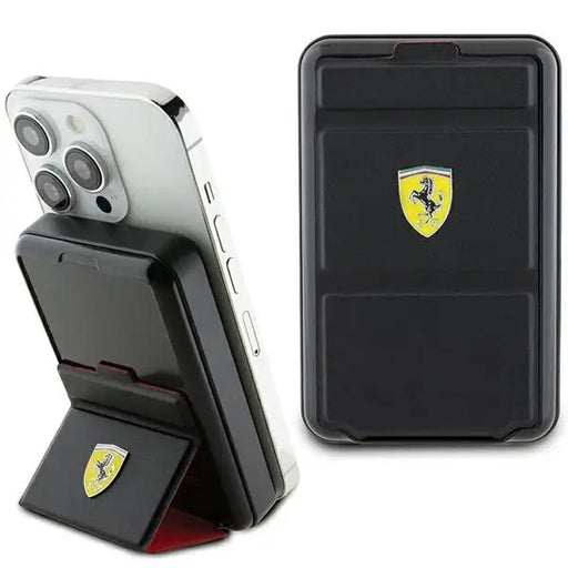 Powerbank Ferrari Metal Logo MagSafe induction 15W 10000 mAh with stand function - black - Powerbanks<<<HurtelXML