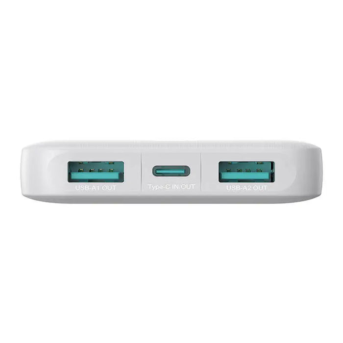 Powerbank Joyroom JR-PBF12 10000mAh 2.4A 2x USB-A 1x USB-C - white - Powerbanks<<<GSM