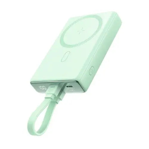 Powerbank Joyroom JR-PBM01 magnetic 10000mAh 20W with stand + Lightning cable - USB-C - green - Power